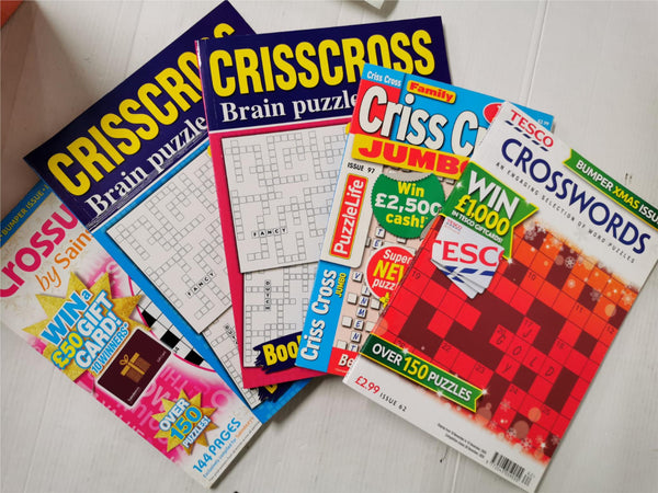 10 Crossword, Crisscross Puzzle Books