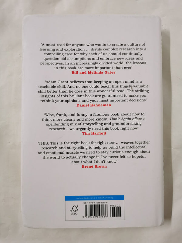 Think Again: The Power of Knowing What You Don't Know by Adam Grant
