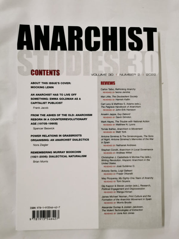 Anarchist Studies Volume 30 Issue 2 2022