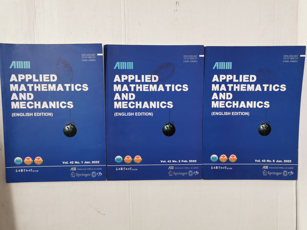 Applied Mathematics & Mechanics (English Edition) Vol 43 Nos 1, 2 & 6 (Shanghai)