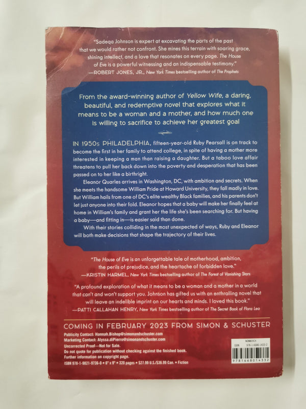 The House of Eve by Sadeqa Johnson (Author) Advanced Proof