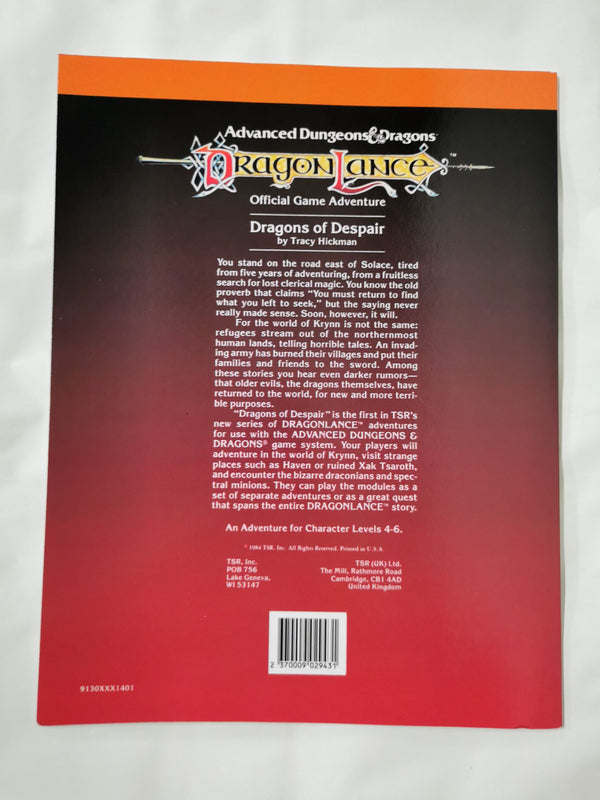 Advanced Dungeons & Dragons DL1 - DRAGONS OF DESPAIR by Tracy Hickman (B&W)