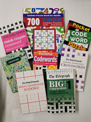 Bumper Bundle of 8 Mixed Puzzle Books *Unused* - Wordsearch, Crossword, Sudoku