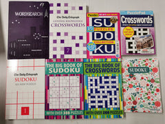 Bumper Bundle of 8 Mixed Puzzle Books *Unused* - Wordsearch, Crossword, Sudoku