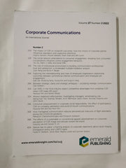 Corporate Communications: An International Journal Vol 27 No. 2 2022
