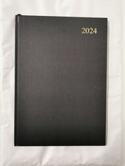 Collins Essential - 2024 Daily Planner - A4 Day-to-Page Diary (Black, Hardcover)