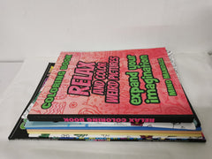 8 x ADULT COLOURING BOOKS: Weird Images, Dirty Words, Labrador, Magical Unicorn