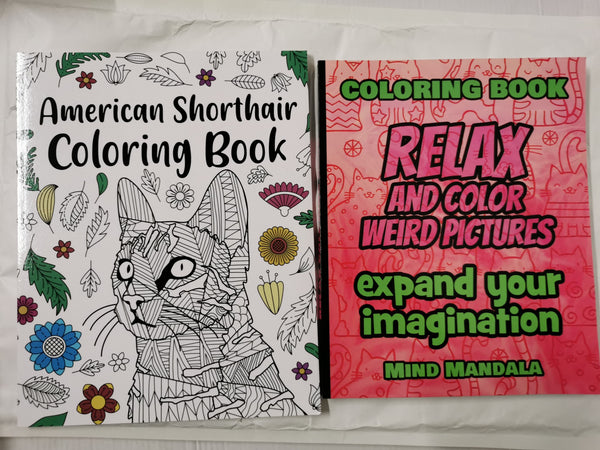 8 x ADULT COLOURING BOOKS: Weird Images, Dirty Words, Labrador, Magical Unicorn