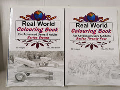 8 x ADULT COLOURING BOOKS: Real World Series by John Bloom