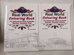 8 x ADULT COLOURING BOOKS: Real World Series by John Bloom