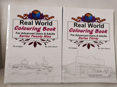 8 x ADULT COLOURING BOOKS: Real World Series by John Bloom