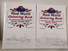 8 x ADULT COLOURING BOOKS: Real World Series by John Bloom