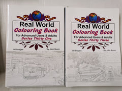 8 x ADULT COLOURING BOOKS: Real World Series by John Bloom