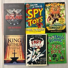 Bundle of 6 Books for boys age 8-11: Random Mix of books, Images show Examples