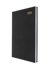 Collins Essential - 2024 Daily Planner - A4 Day-to-Page Diary (Black, Hardcover)